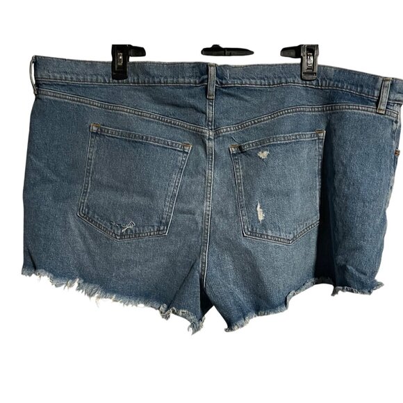 Abercrombie & Fitch The Mom Short High Rise Distressed Denim 24W Light Blue - Picture 2 of 10